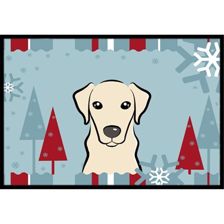 Jensendistributionservices Winter Holiday Yellow Labrador Indoor & Outdoor Mat, 24 x 36 in. MI2556722
